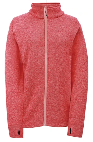 NOSSEN - womens full opening flatfleece hoodie - Coral