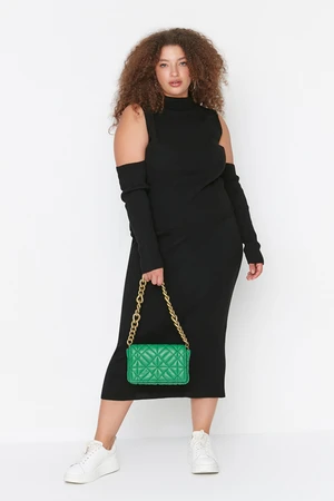 Trendyol Curve Black Shoulder Detailed Blouse, Skirt, Sweater Suit