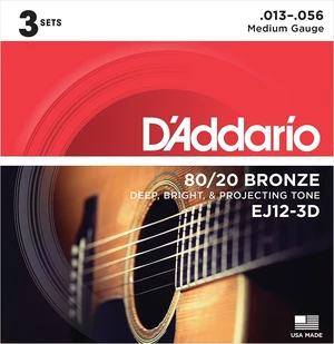 D'Addario EJ12-3D Cuerdas de guitarra