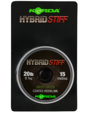 Korda návazcová šňůra hybrid stiff 20 lb 15 m - weed green