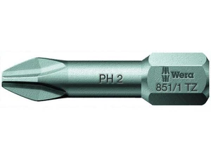 Wera 056505 Bit PH 1 – 851/1 TZ. Šroubovací bit 1/4 Hex, 25 mm pro křížové šrouby Phillips