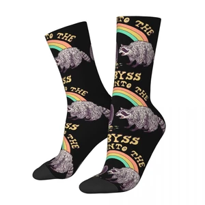 Hip Hop Retro Hiss Into The Abyss Crazy Men's compression Socks Unisex Raccoon Cute Animal Harajuku Pattern Printed Crew Sock