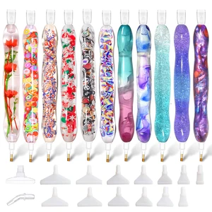 Handmade Resin 5D Diamond Painting Art Drill Pen Stylus Kit Tool Accessories and Tips Heads Placer for Diamond Paint Art Pen