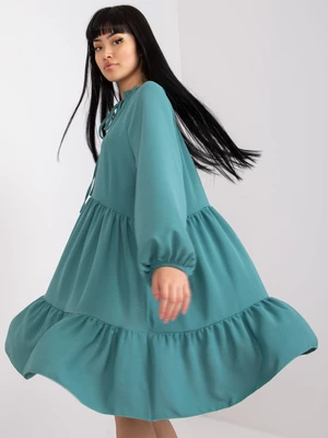 Sea dress with frills and long sleeves
