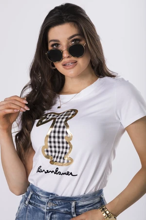 T-shirt with glossy print