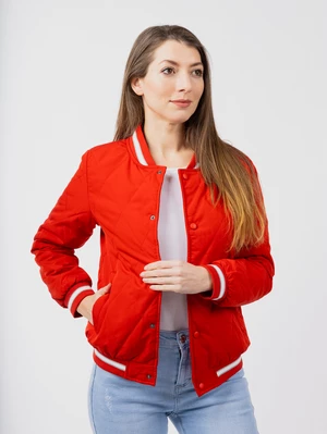 Women's Quilted Bomber Jacket GLANO - Red
