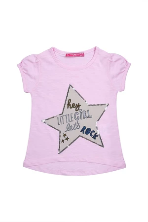 T-shirt with star, light pink