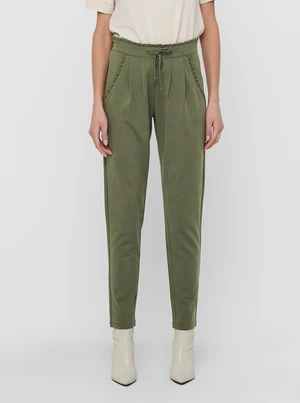 Green Shortened Trousers with Tie JDY Catia - Women
