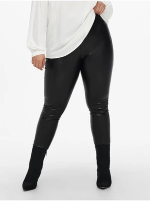 Women's black faux leather leggings ONLY CARMAKOMA Hanna - Women