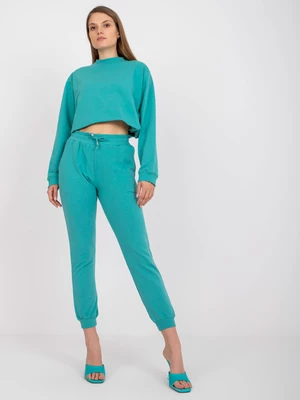Basic dusty green sweatpants with tying detail