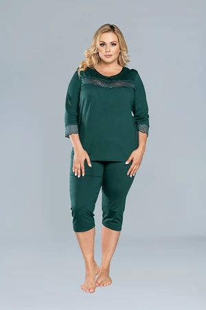 Women's pyjamas Izyda 3/4 sleeve, 3/4 legs - green