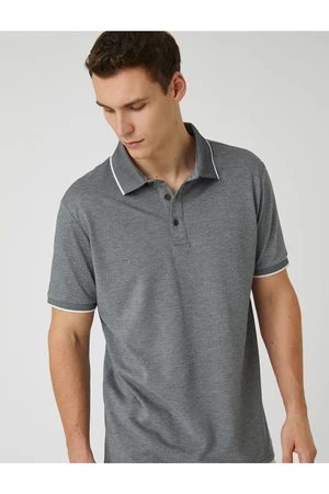 Koton Polo-Collar T-Shirt, Slim Fit with Button Detail