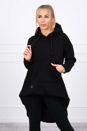 Reinforced hoodie black with long back
