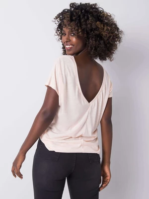 Light pink T-shirt with neckline at back