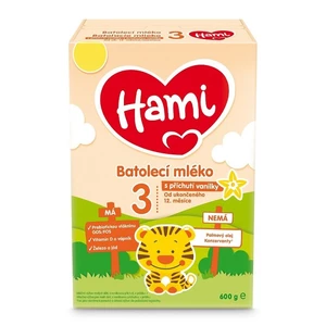 Hami 12+ s príchuťou vanilky 600 g,HAMI 3 Mlieko batoľacie s príchuťou vanilky 600 g