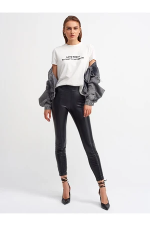 Dilvin Women's Black Zipper Leggings Pants
