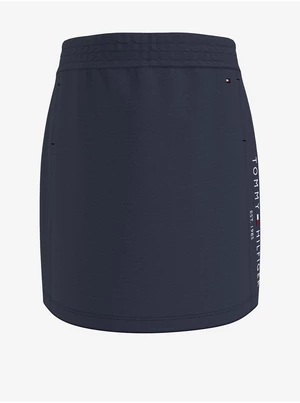 Tmavomodrá dievčenská tepláková sukňa Tommy Hilfiger