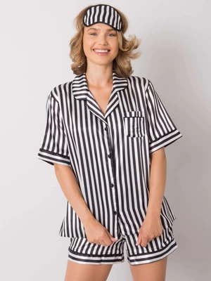 Black and white striped sleeping suit
