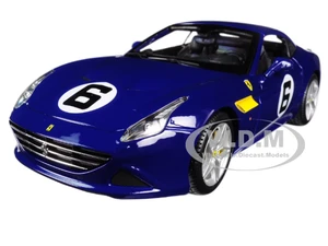 Ferrari California T Blue "Sunoco" 6 70th Anniversary 1/18 Diecast Model Car by Bburago