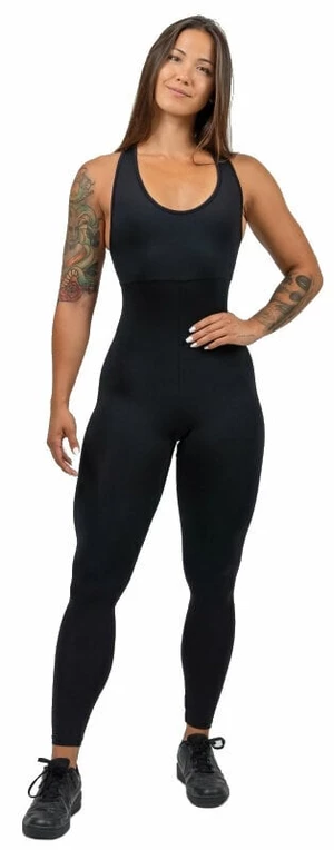 Nebbia One-Piece Workout Jumpsuit Gym Rat Black XS Fitness pantaloni