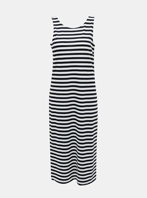 White-Blue Striped Basic Midi dress ONLY Sandy - Women