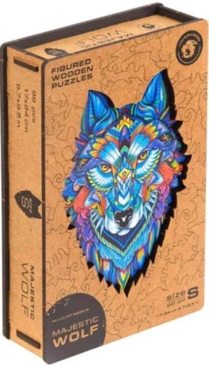 UNIDRAGON dřevěné puzzle - Vlk, velikost S (17x24cm)