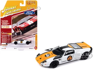 2005 Ford GT 4 White with Orange and Black Stripes "Classic Gold Collection" 2023 Release 2 Limited Edition to 3004 pieces Worldwide 1/64 Diecast Mod