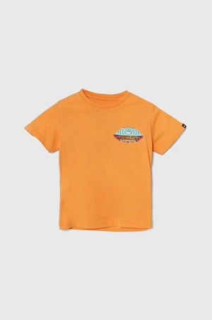 Detské bavlnené tričko Quiksilver TROPICALFADEBOY oranžová farba, s potlačou