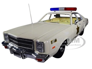 1977 Plymouth Fury "Hazzard County Sheriff" Cream 1/18 Diecast Model Car by Greenlight