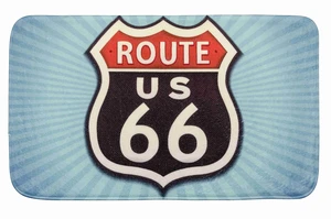 WENKO Koupelnová předložka VINTAGE ROUTE 66 modrá 75x45 cm