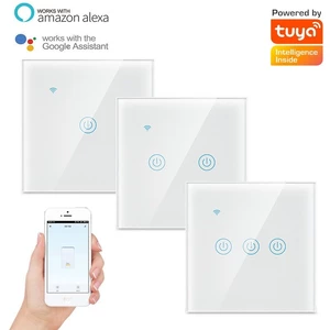 Tuya WIFI 2.4GHZ 1/2/3 Gang Touch Switch Two-wire Shared Panel Home Lighting Work with Alexa Google Home