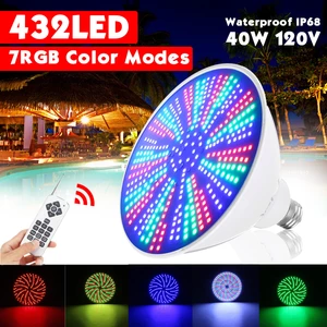 423LED 40W Color Change LED Swimming Pool Light Underwater Light RGB Remote Control Fixture Light Bulb Pentair Hayward