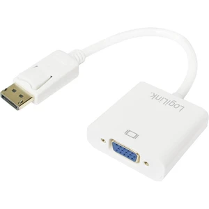 LogiLink CV0059B  adaptér [1x zástrčka DisplayPort - 1x VGA zásuvka] biela  15.00 cm