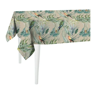 Béžový obrus Mike & Co. NEW YORK Jungle Birds, 180 x 140 cm