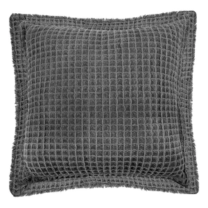 Sivý bavlnený dekoratívny vankúš Tiseco Home Studio Waffle, 45 x 45 cm