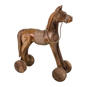 Dekoratívna drevená socha koňa Antic Line Cheval, výška 31 cm