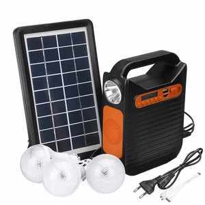 25W Solar Powered System Emergency DC System Light Kit Solar Generator FM Radio Audio USB Card Power Generation With Sol