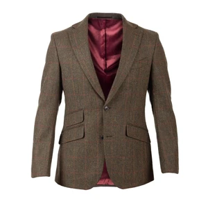 Walker Slater Tweedové sako Walker Slater Edward - Green & Red Windowpane - EU 52 / UK 42