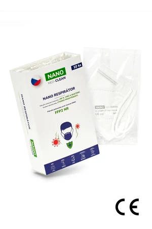 10x FFP2 respirátor NANO MED.CLEAN - B03/biela f00026