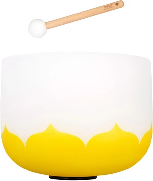 Sela 10" Crystal Singing Bowl Lotus 440 Hz E - Yellow (Solar Plexus Chakra) incl. 1 Wood Mallet Perkusia pre muzikoterapiu a meditáciu