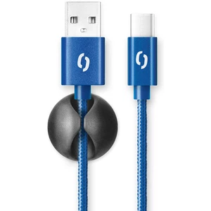 Kábel Aligator Premium 2A, USB-C na USB, 2m, modrá