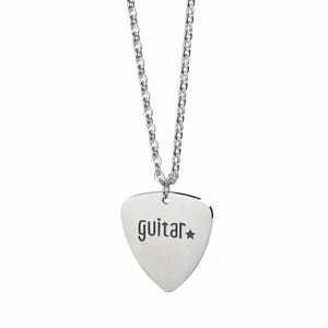 Stainless Steel Guitar Pick Necklace Pendant Jewelry ROCK MEN Gift