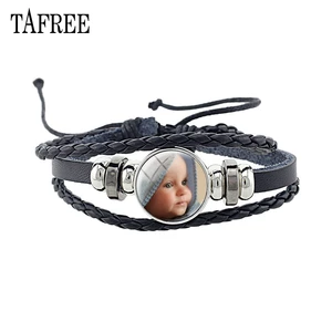 JWEIJIAO Personal Leather Braceelts Fashion Custom Silver Plated Bangles Photo Letters Jewelry Best Gifts 2020 NA01
