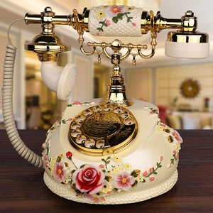 Retro American Style Rural Corded Telephones European Vintage Fashion Creative Turntable Phone Nostalgic Landline fo Home Office