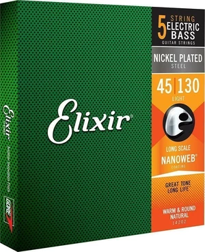 Elixir 14202 NanoWeb Light 45-130 Cuerdas de bajo