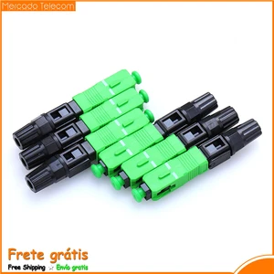 100pcs/lot FTTH SC APC Single-Mode Fiber Optic SC Quick Connector FTTH Fiber Optic Fast Connector SC Connector Free Shipping