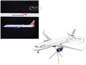 Airbus A321neo Commercial Aircraft "British Airways" White with Tail Stripes "Gemini 200" Series 1/200 Diecast Model Airplane by GeminiJets