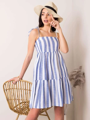 Blue-white striped dress