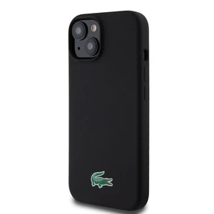 Zadní kryt Lacoste Liquid Silicone Microfiber Croc Logo Magsafe pro Apple iPhone 15, black