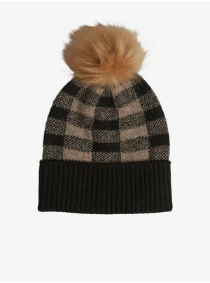 Black-brown women's plaid cap VILA Vilibby - Women